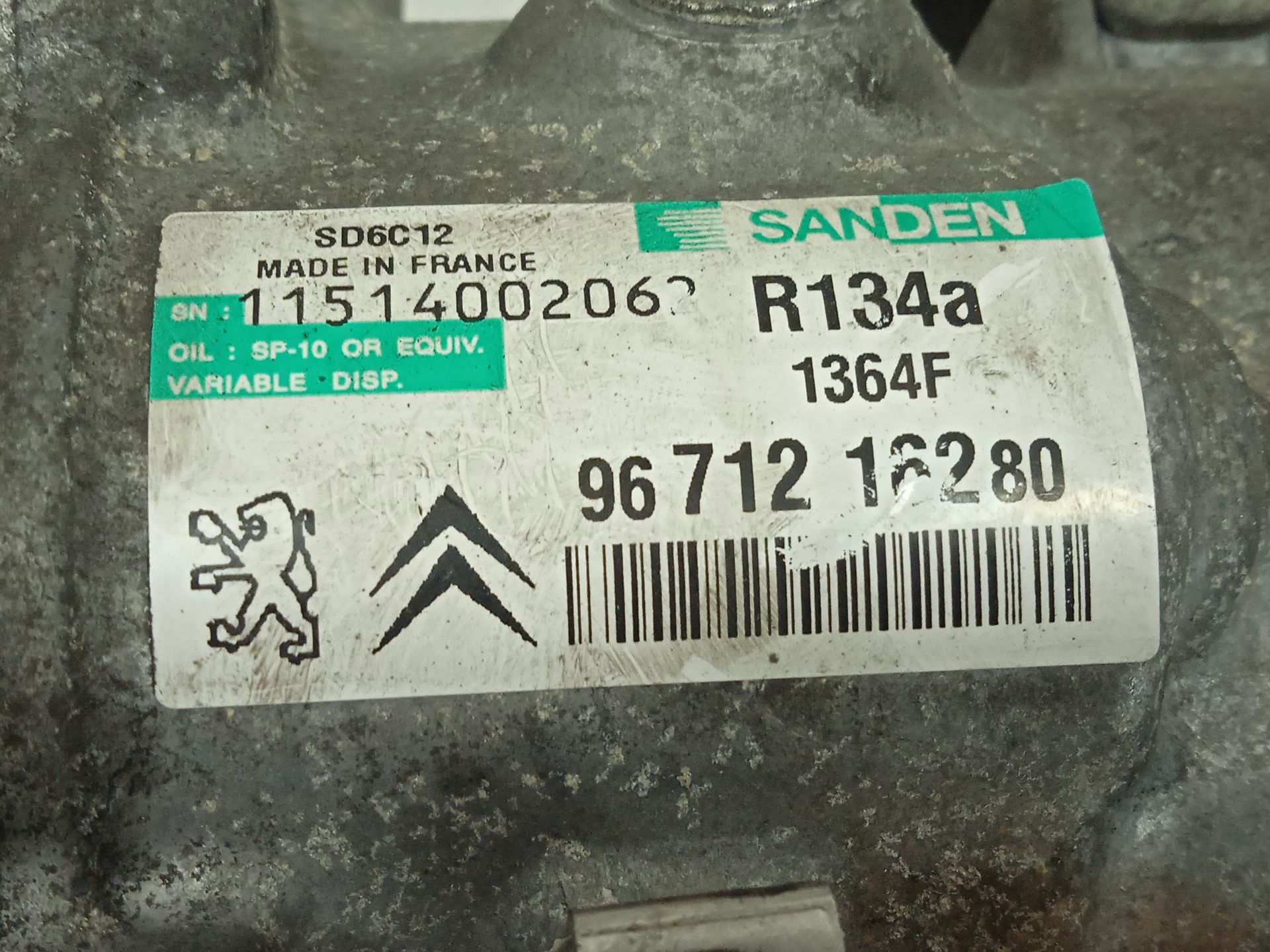 COMPRESOR AIRE ACONDICIONADO PEUGEOT 207 Confort