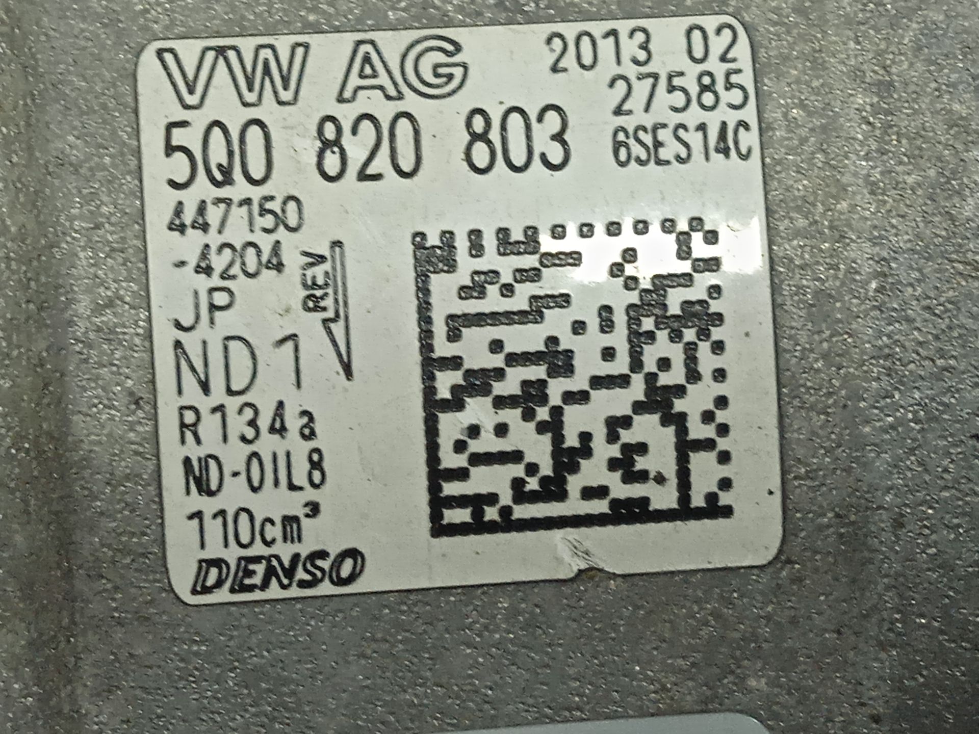COMPRESOR AIRE ACONDICIONADO VOLKSWAGEN GOLF VII LIM. GTI BlueMotion