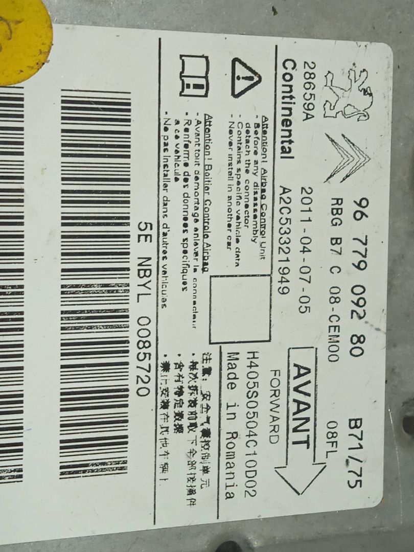 CENTRALITA AIRBAG CITROEN C4 LIM. Collection   |   12.11 - 12.14
