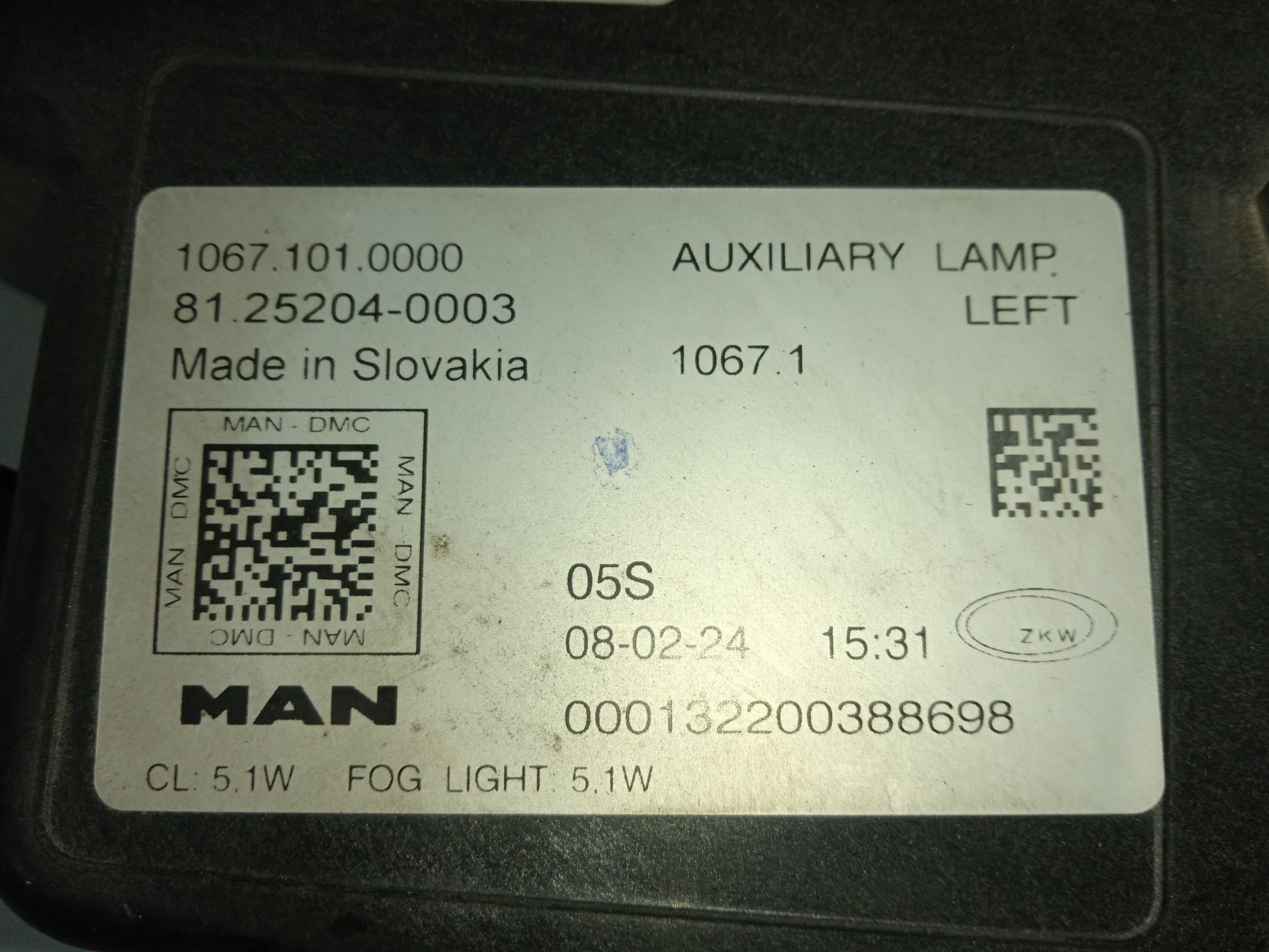 FARO ANTINIEBLA IZQUIERDO MAN TGX 33.XXX FG /   6x4   BL XL