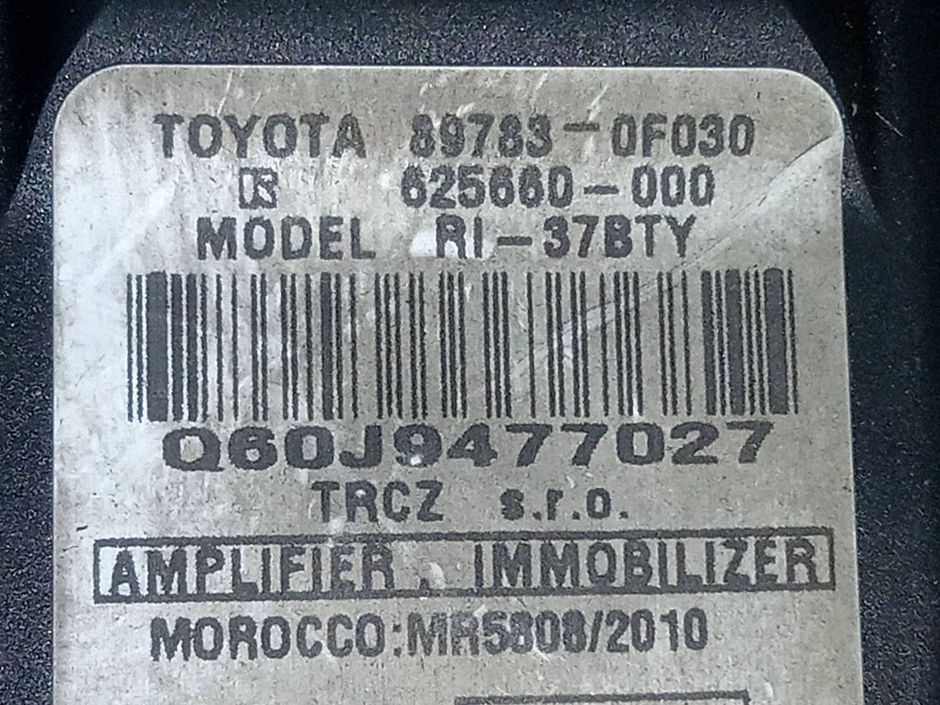 ANTIRROBO / LLAVE CONTACTO TOYOTA VERSO Advance