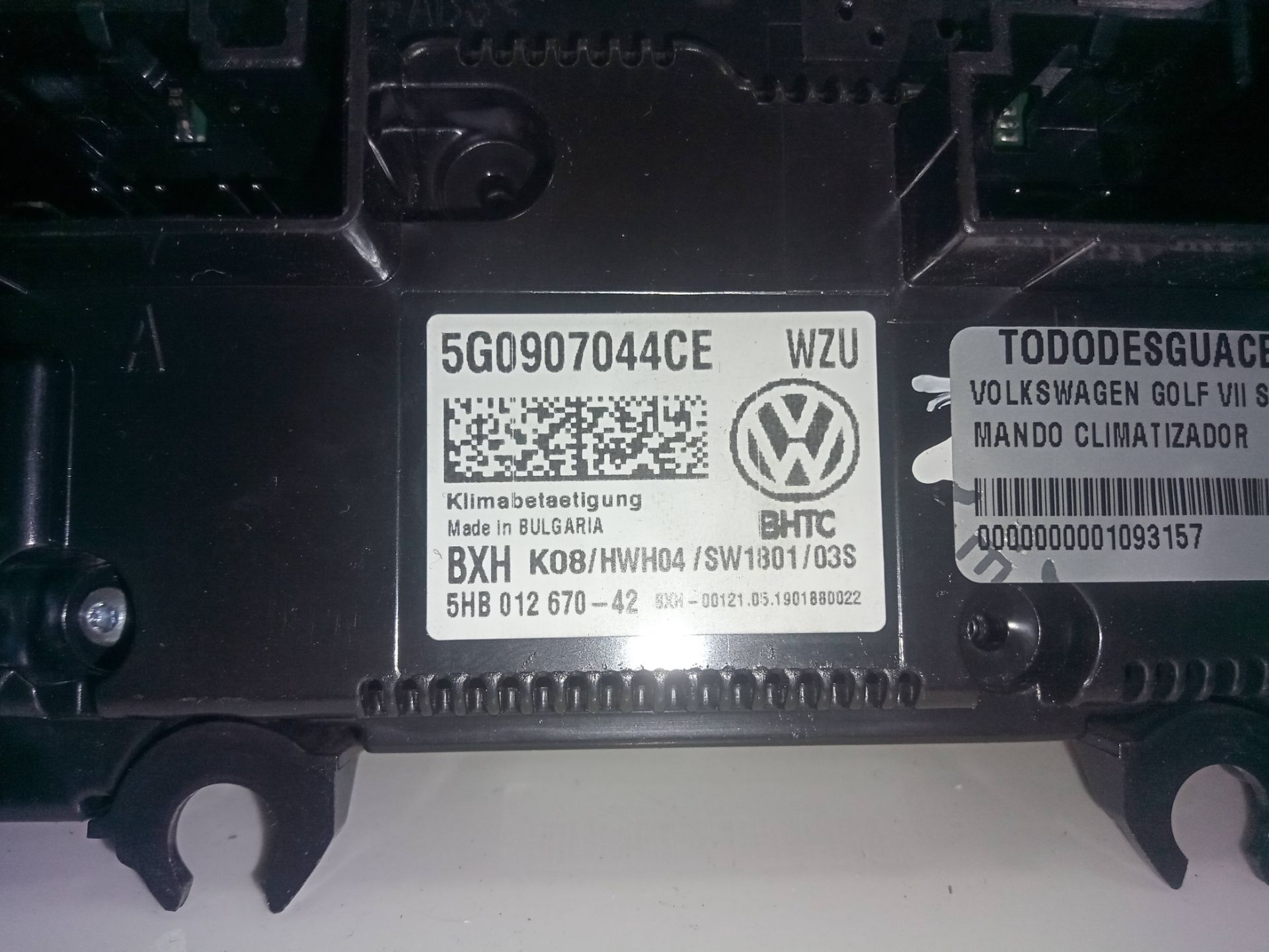 MANDO CLIMATIZADOR VOLKSWAGEN GOLF VII SPORTSVAN Advance