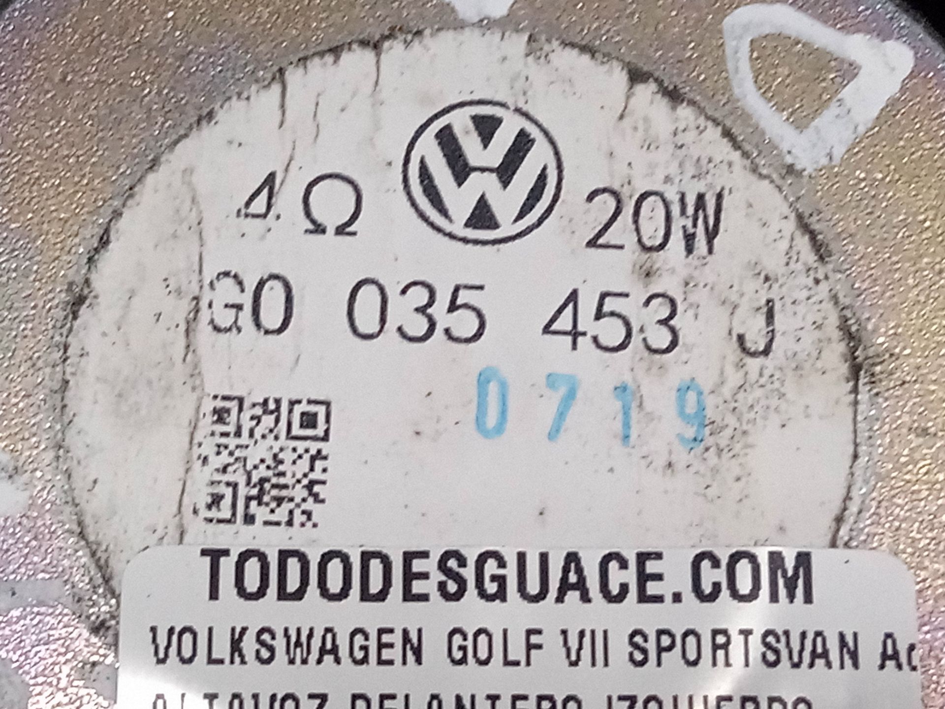 ALTAVOZ DELANTERO IZQUIERDO VOLKSWAGEN GOLF VII SPORTSVAN Advance