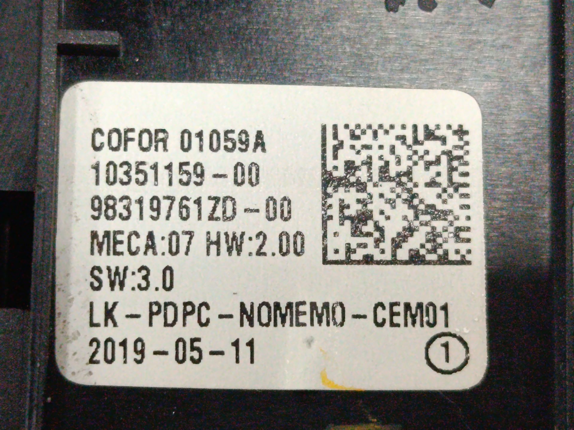 MANDO ELEVALUNAS DELANTERO IZQUIERDO PEUGEOT 3008 ACTIVE PACK