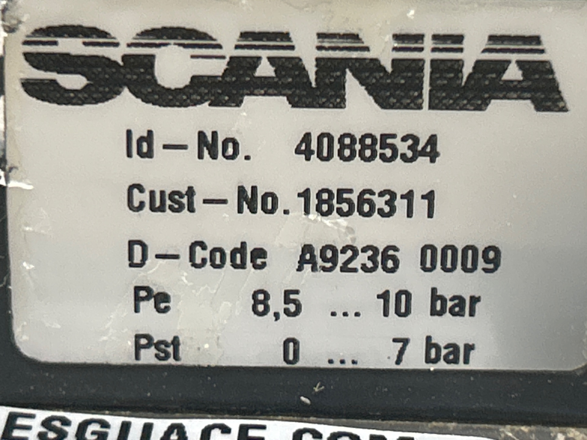 VALVULA SCANIA SERIE P/G/R (C-CLASE) FSa G480 (4x2) Largura mediana CG 16