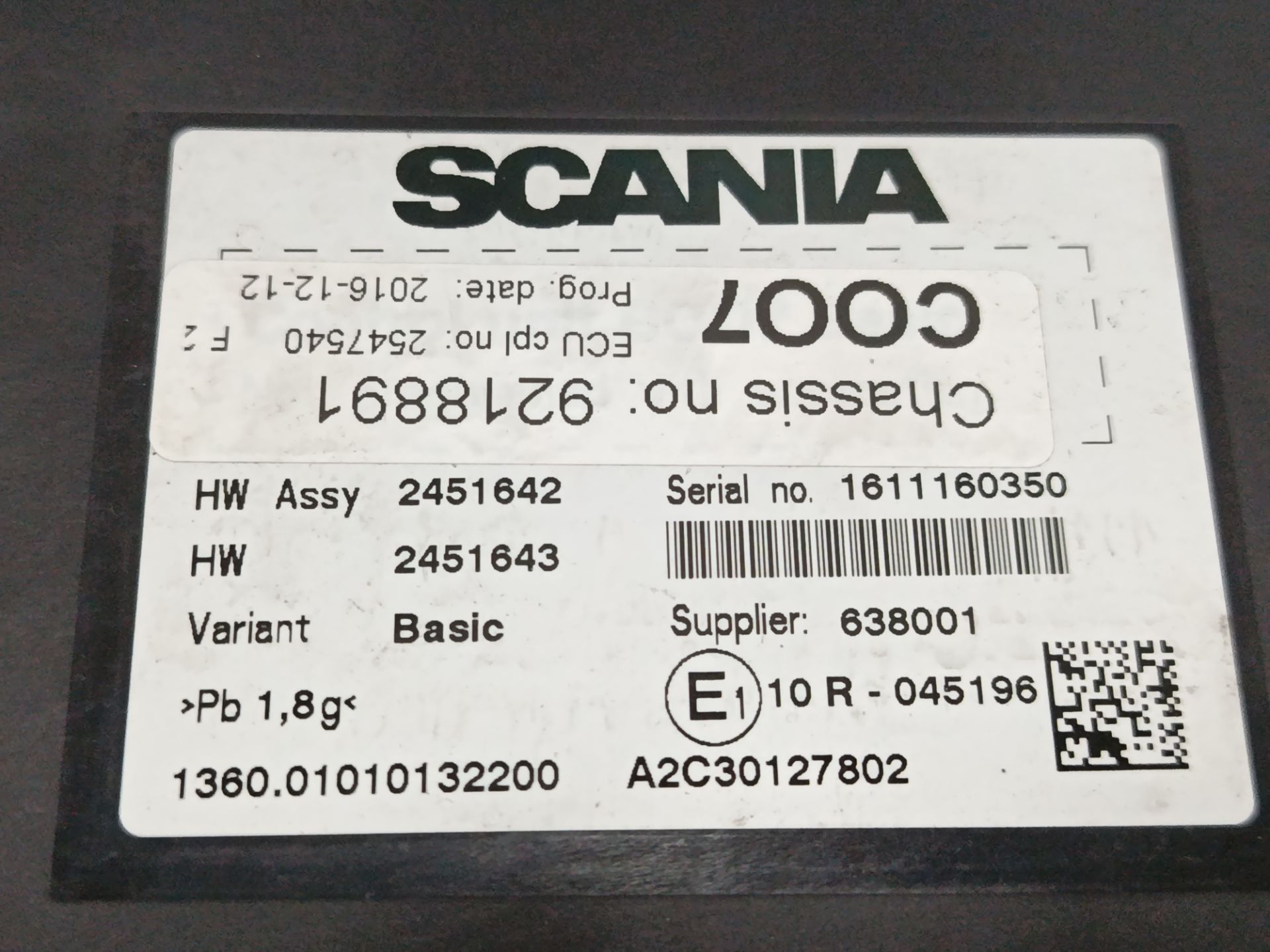 MODULO ELECTRONICO SCANIA SERIE P/G/R (L-CLASE) FSa G450 (4x2) Corto CG 14