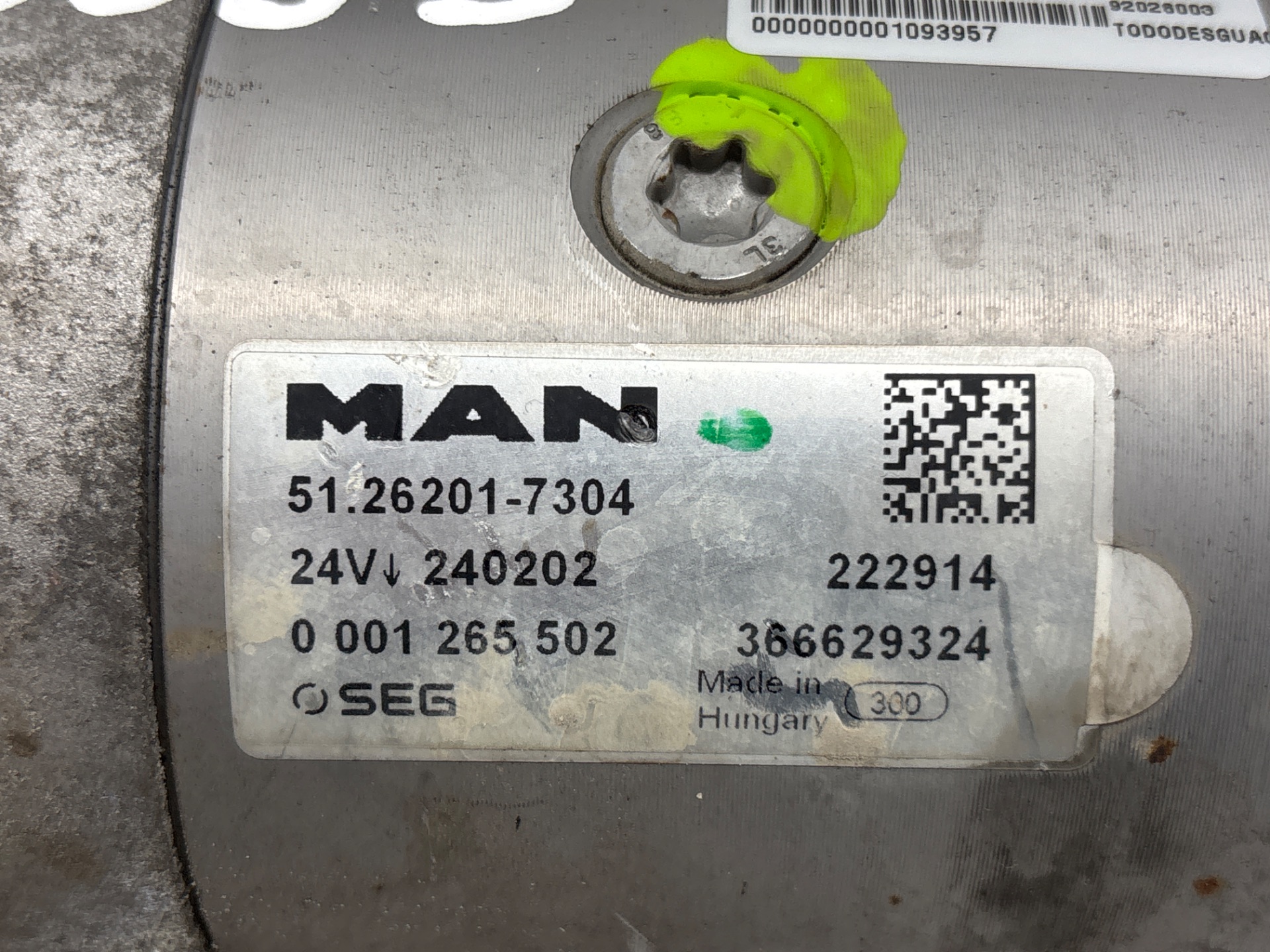MOTOR ARRANQUE MAN TGX 33.XXX FG /   6x4   BL XL