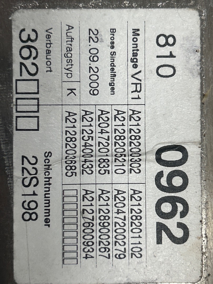 ELEVALUNAS DELANTERO DERECHO MERCEDES CLASE E (W212) LIM. 220 CDI BlueEfficiency (212.002)   |   01.09 - 12.14