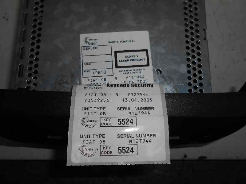 SISTEMA AUDIO / RADIO CD FIAT RECAMBIO ORIGINAL .