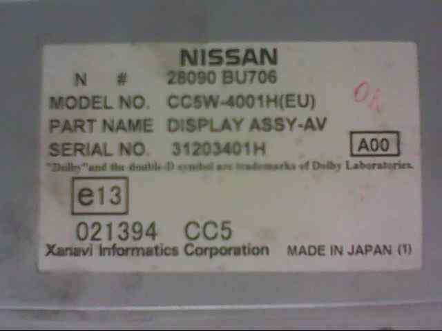 DISPLAY CENTRAL NISSAN ALMERA TINO (V10M) 2.2 dCi Diesel CAT