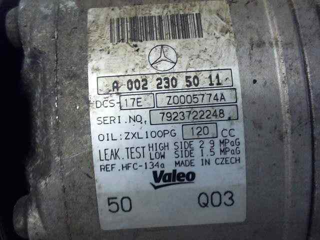 COMPRESOR AIRE ACONDICIONADO MERCEDES CLASE C (W204) BERLINA C 200 CDI BlueEfficiency (204.001)