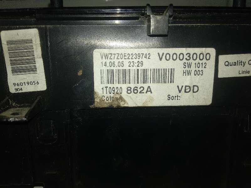 CUADRO INSTRUMENTOS VOLKSWAGEN CADDY KA/KB (2K) Furg.