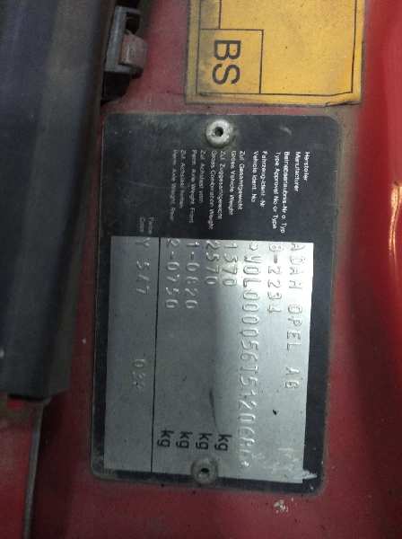 OPEL ASTRA F BERLINA Básico Motor 1,6 Ltr. - 55 kW