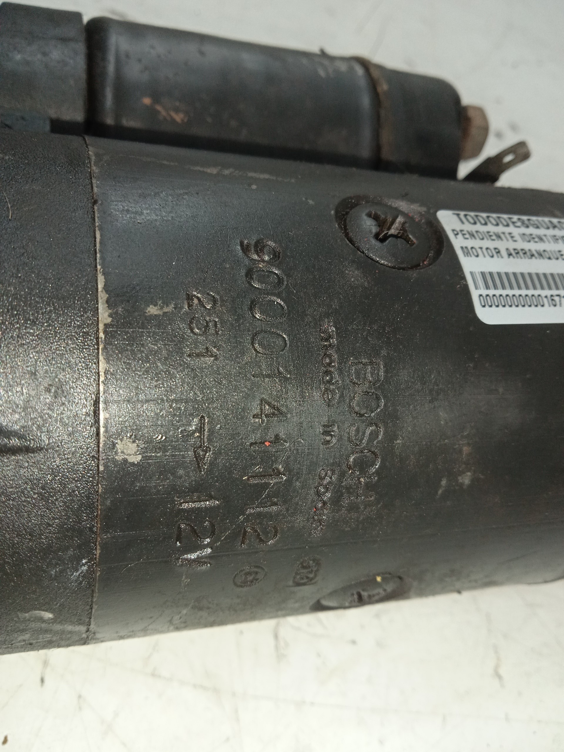 MOTOR ARRANQUE PENDIENTE IDENTIFICAR .