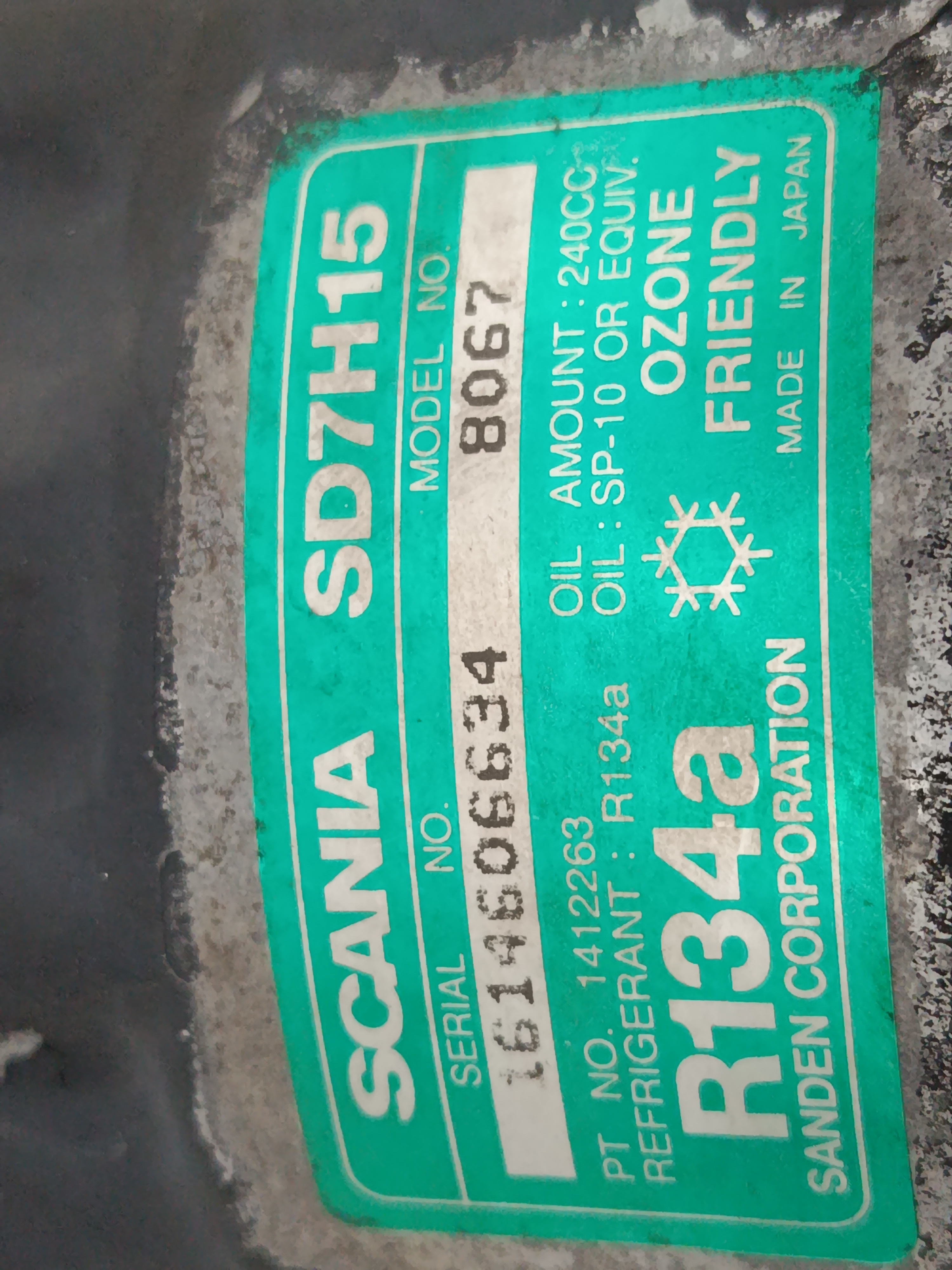 COMPRESOR AIRE ACONDICIONADO SCANIA SERIE P/G/R (C-CLASE) Fg  340  (4X2) Corto CP 13 / 14 B