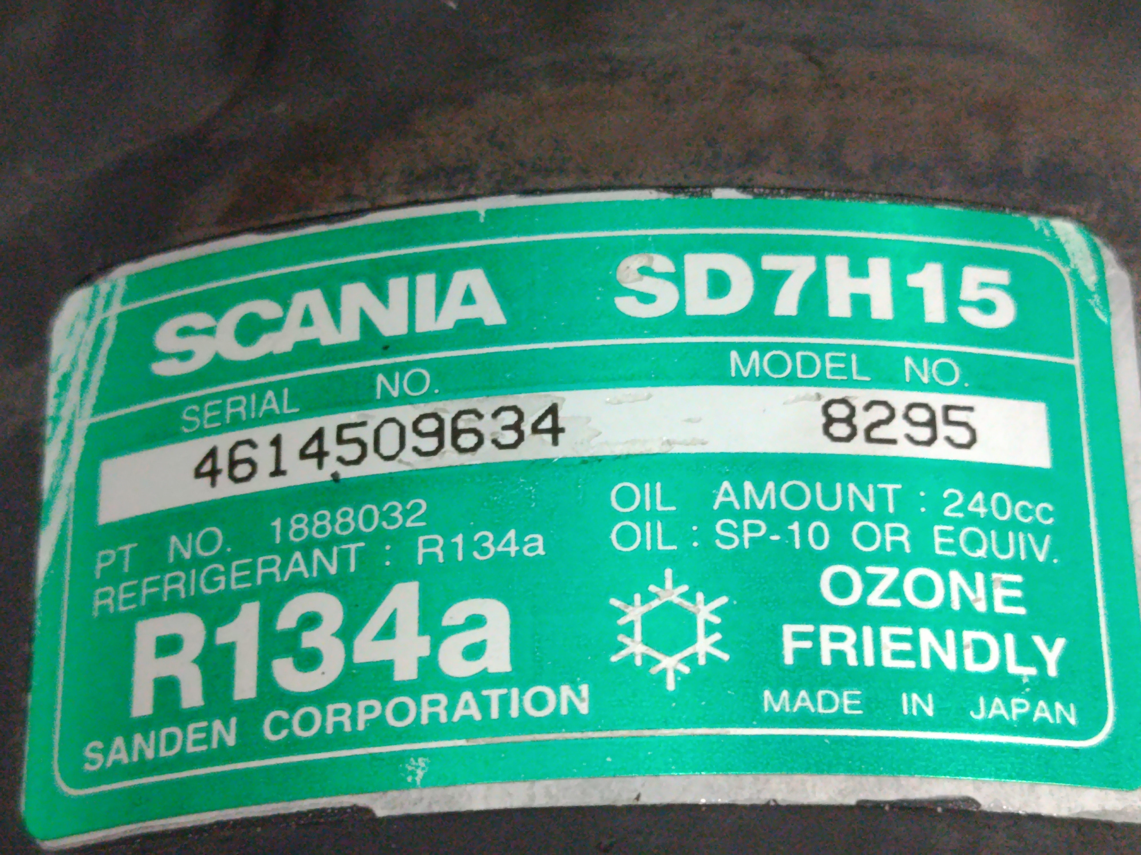 COMPRESOR AIRE ACONDICIONADO SCANIA SERIE P/G/R (L-CLASE) FSa G450 (4x2) Corto CG 14