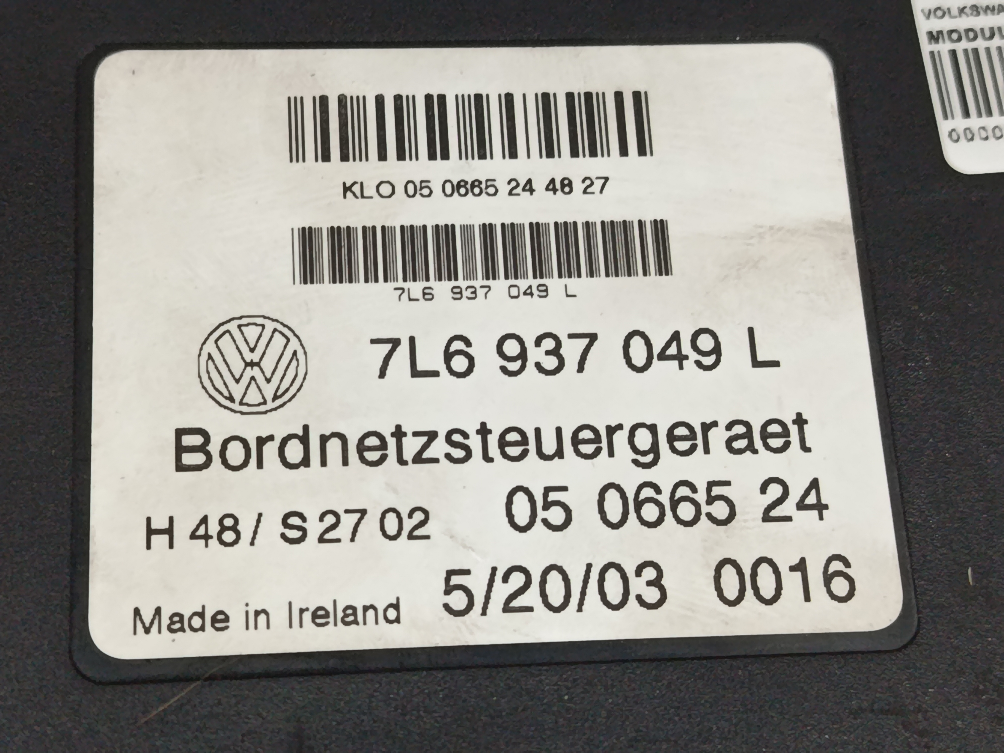 MODULO ELECTRONICO VOLKSWAGEN TOUAREG (7LA) TDI V10