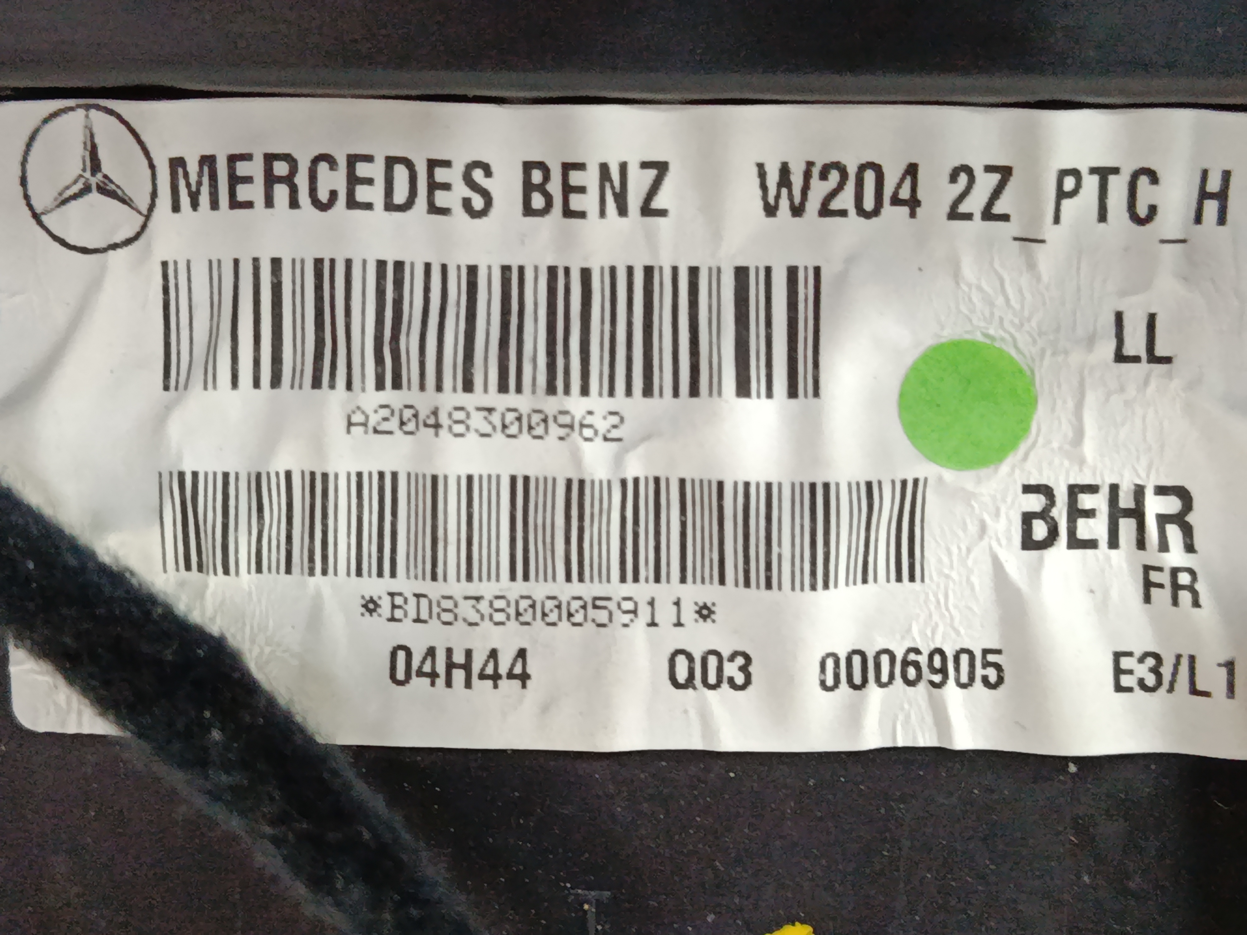 MUEBLE CALEFACION MERCEDES CLASE C (W204) BERLINA 2.1 CDI CAT
