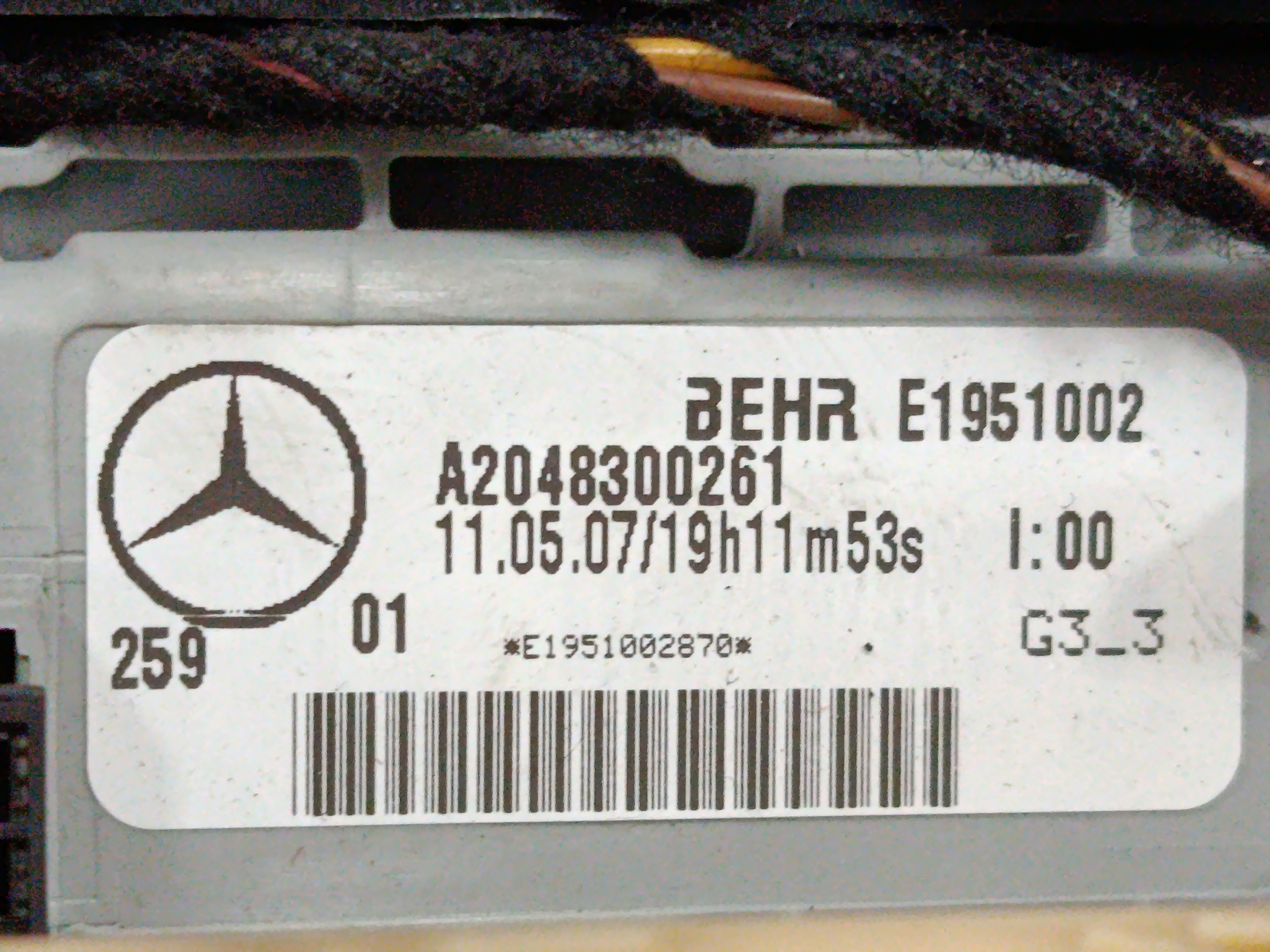MUEBLE CALEFACION MERCEDES CLASE C (W204) BERLINA 2.1 CDI CAT