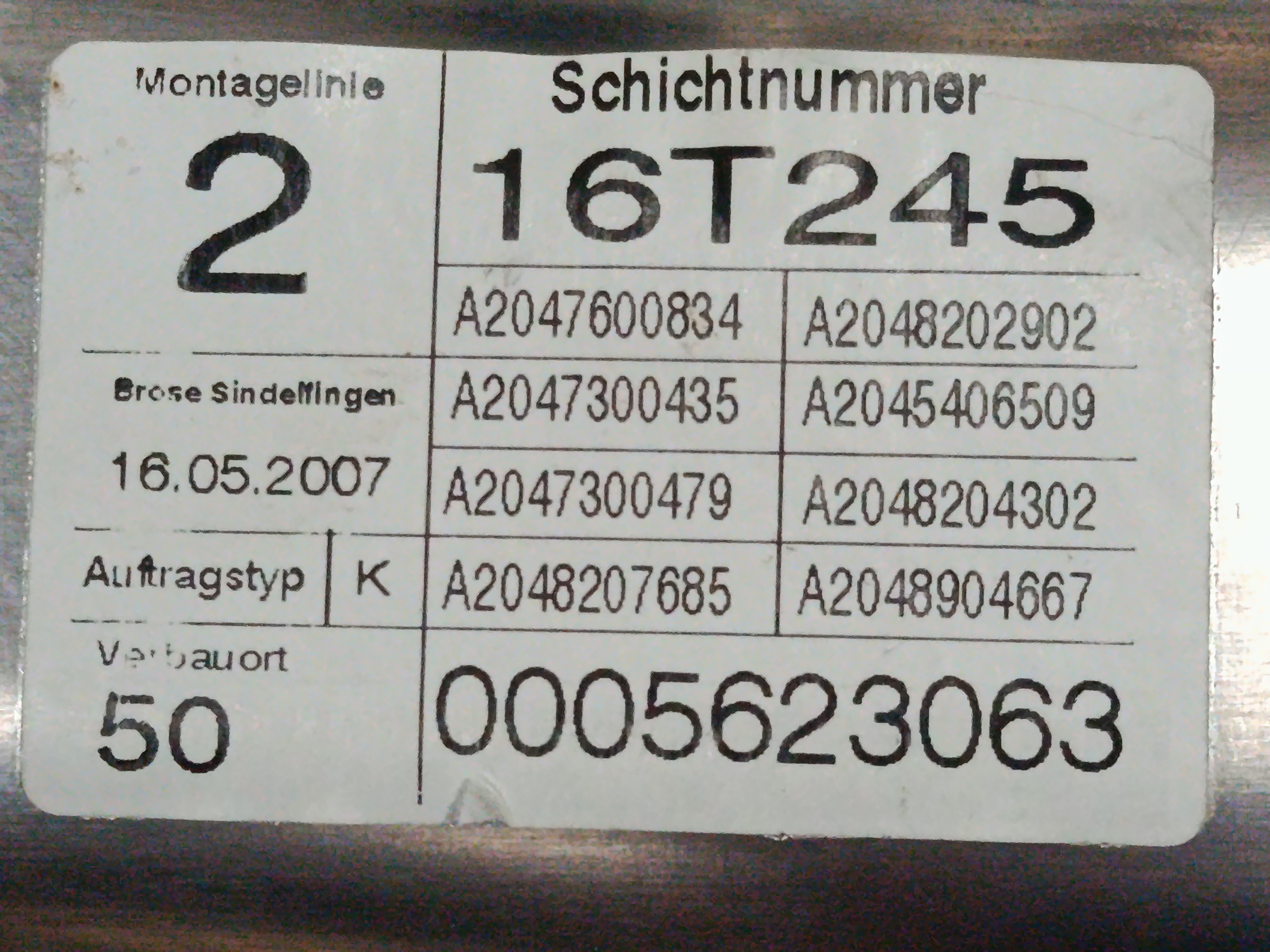 ELEVALUNAS TRASERO DERECHO MERCEDES CLASE C (W204) BERLINA 2.1 CDI CAT