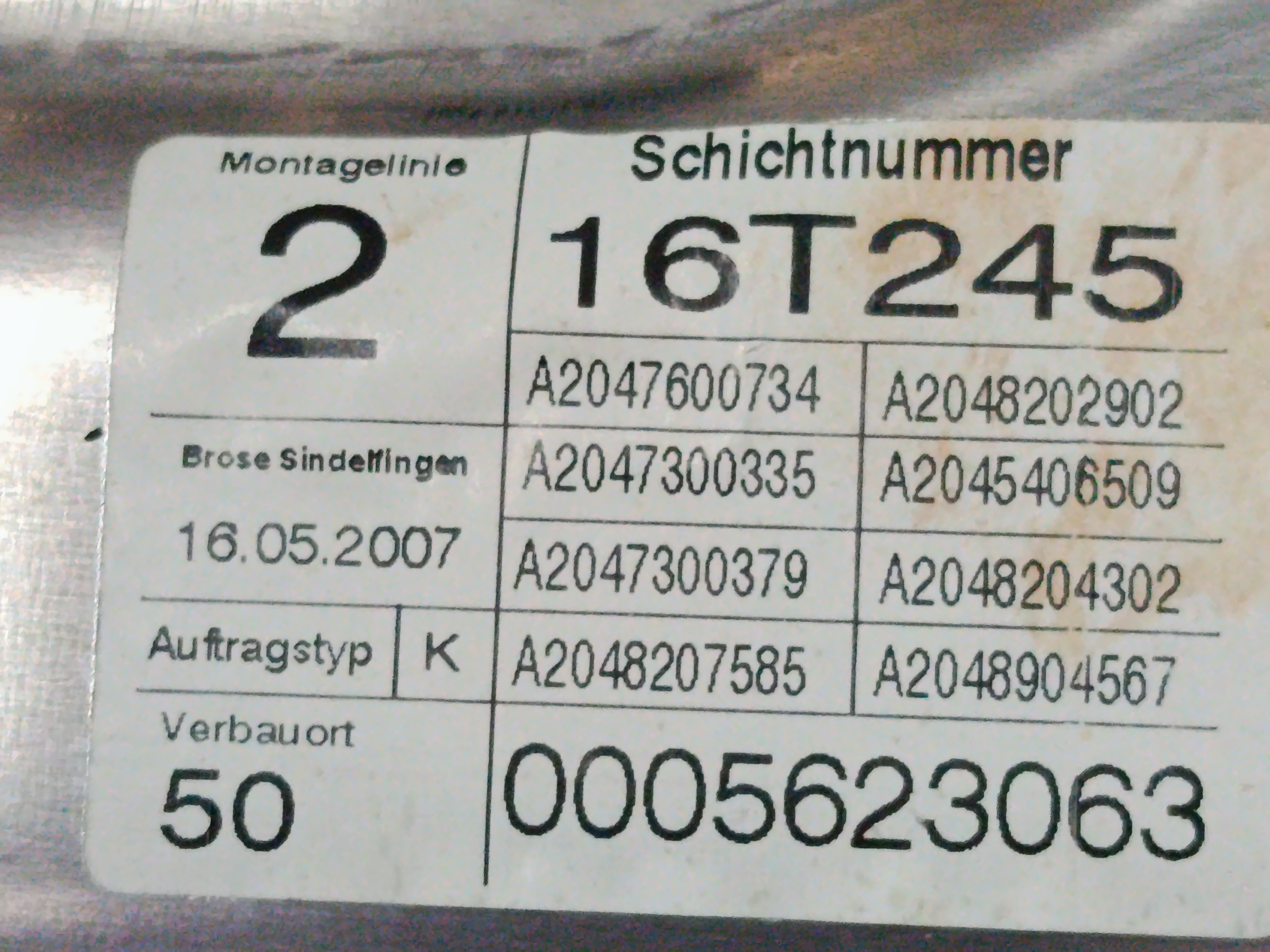 ELEVALUNAS TRASERO IZQUIERDO MERCEDES CLASE C (W204) BERLINA 2.1 CDI CAT