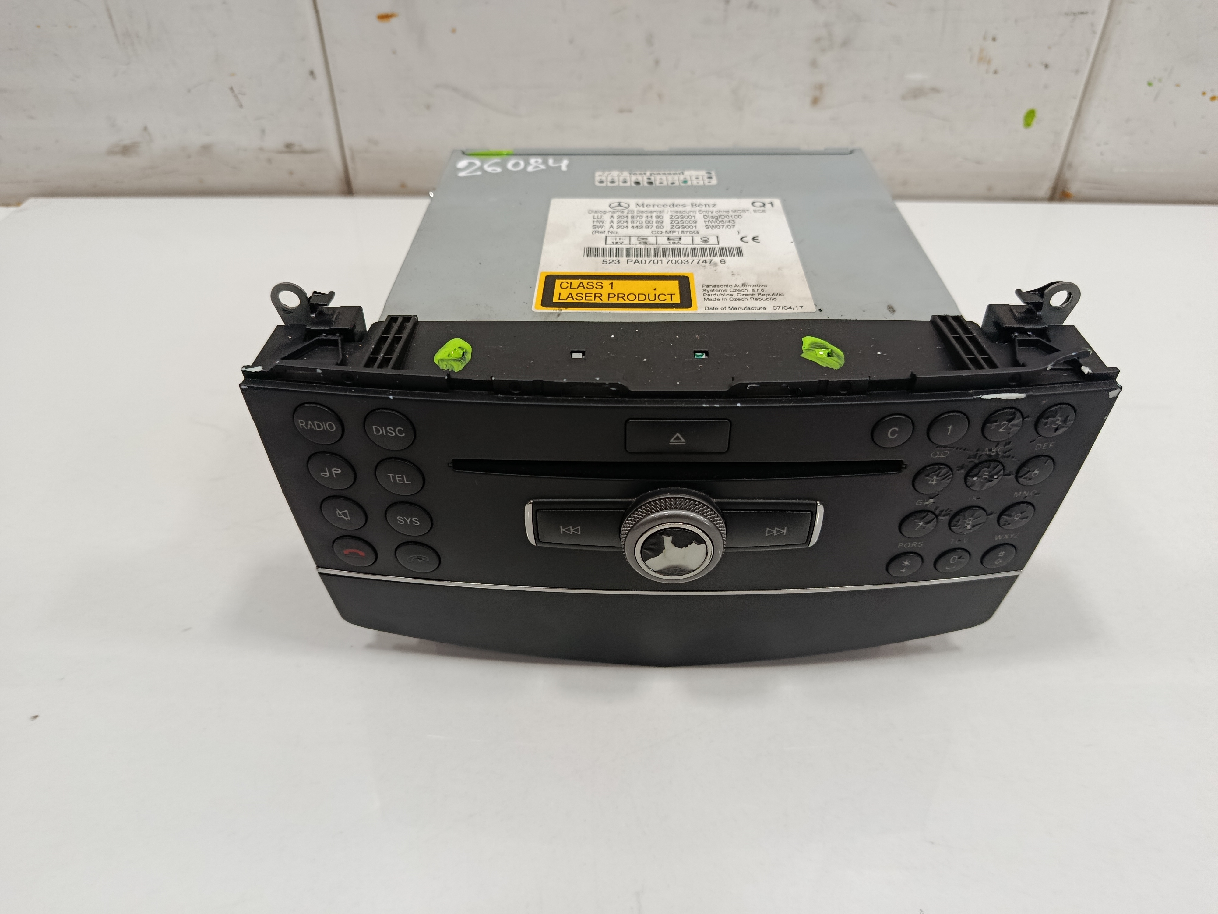 SISTEMA AUDIO / RADIO CD MERCEDES CLASE C (W204) BERLINA 2.1 CDI CAT