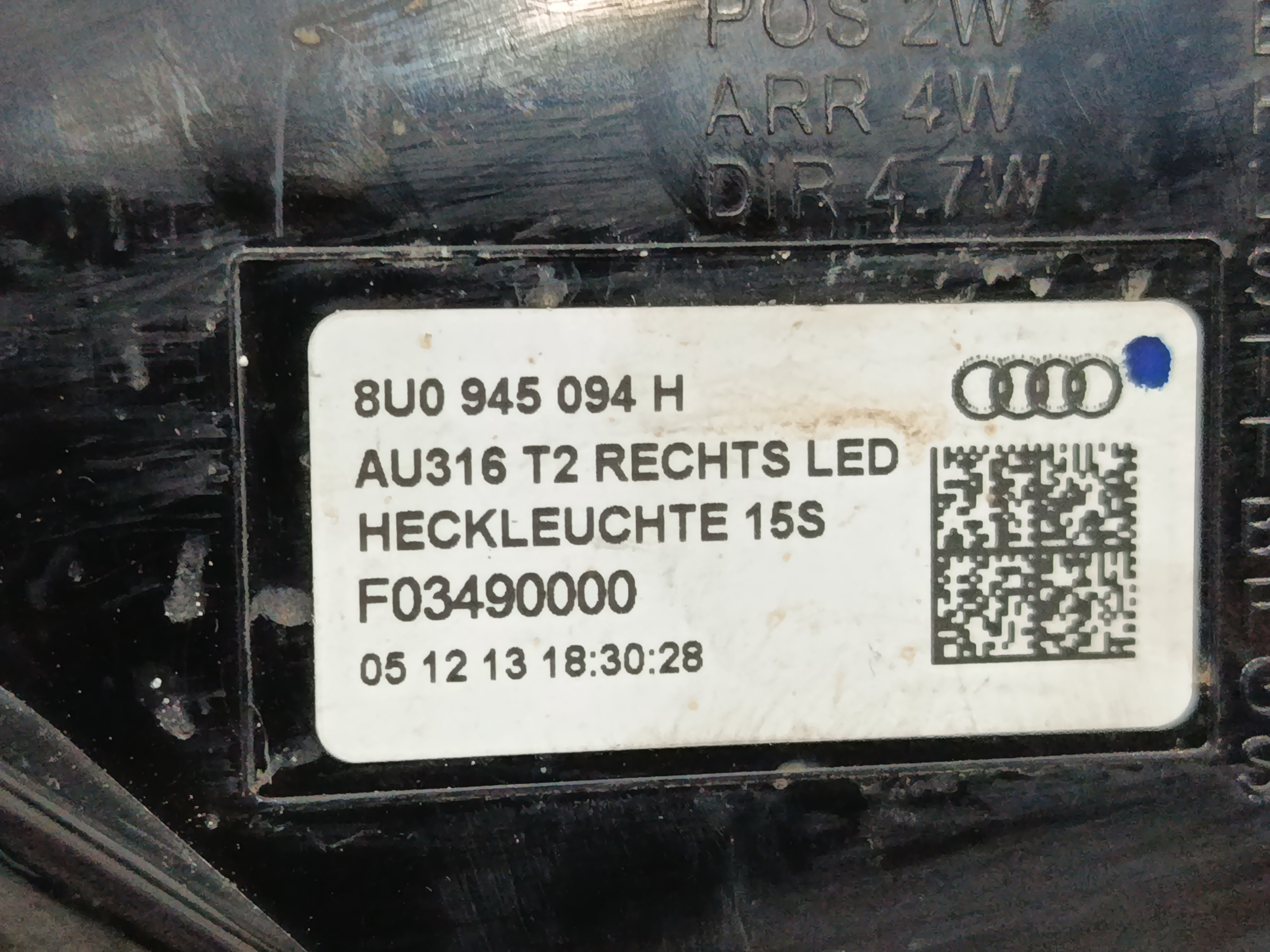 PILOTO TRASERO DERECHO AUDI Q3 (8U) 2.0 TDI (103kW) Advance