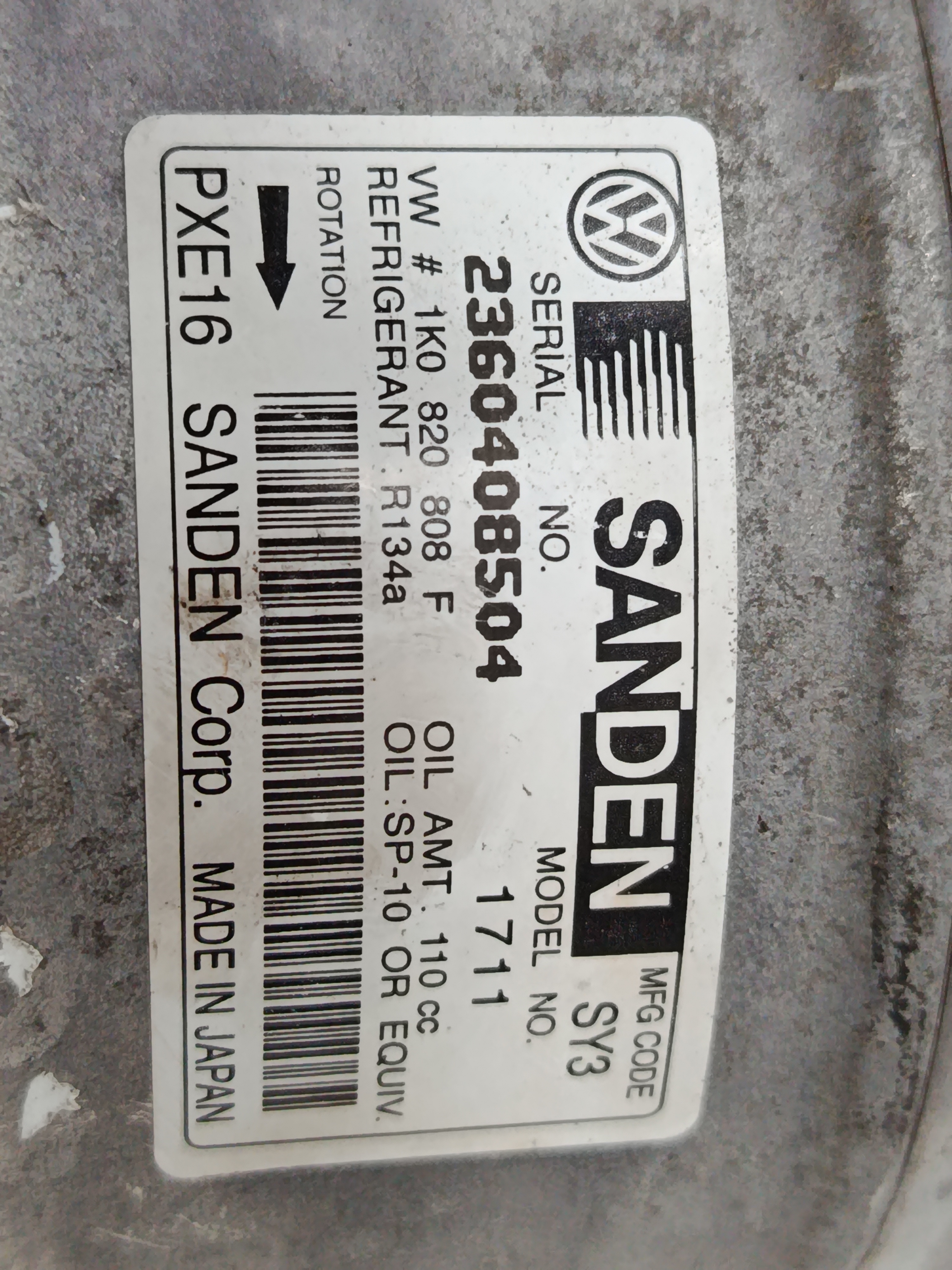 COMPRESOR AIRE ACONDICIONADO SKODA OCTAVIA BERLINA (1Z3) Active