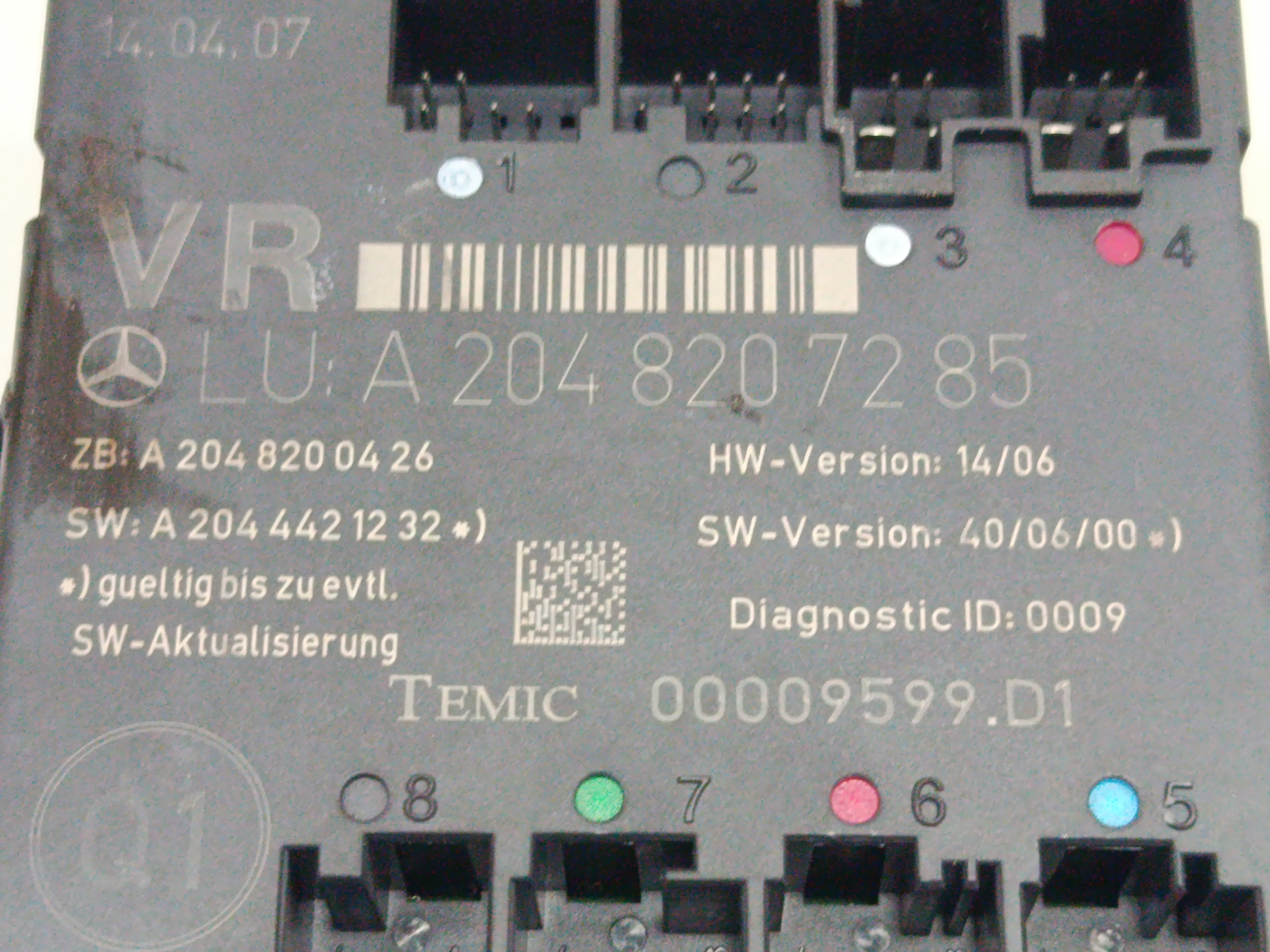 MODULO ELECTRONICO MERCEDES CLASE C (W204) BERLINA 2.1 CDI CAT