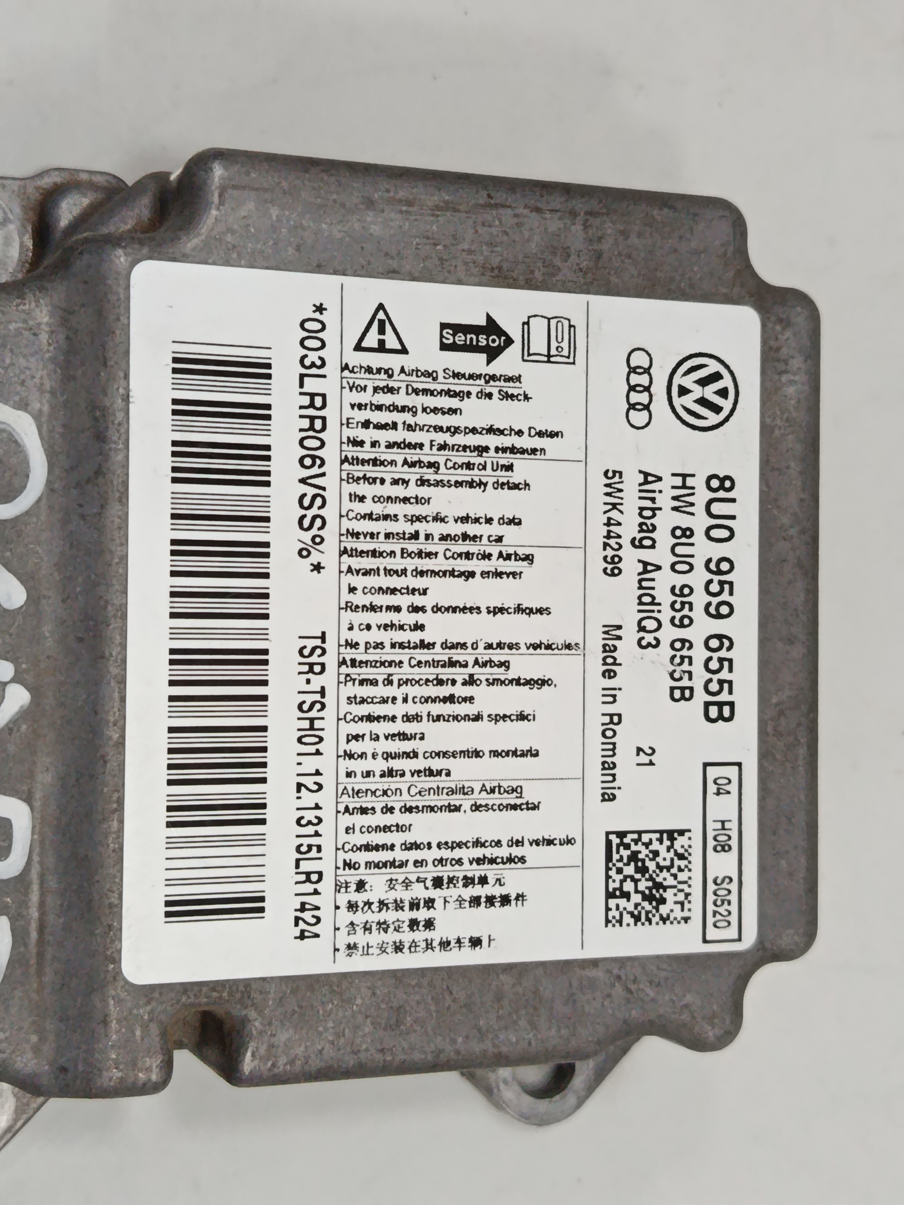 KIT AIRBAG AUDI Q3 (8U) 2.0 TDI (103kW) Advance
