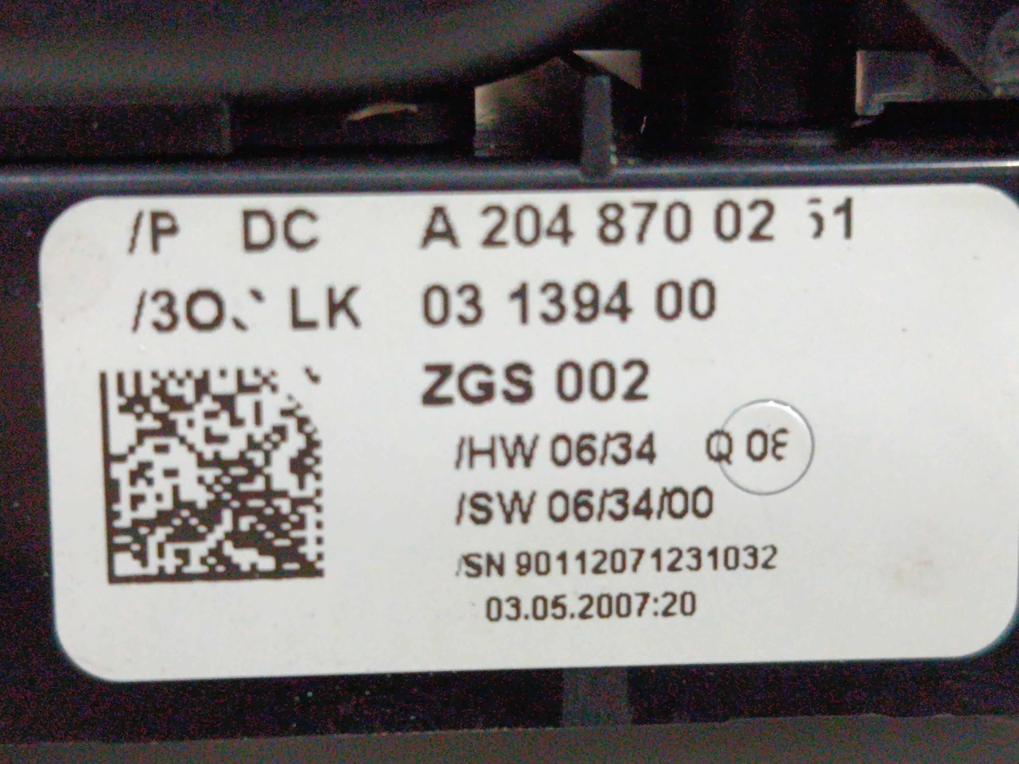 MANDO ELEVALUNAS DELANTERO IZQUIERDO MERCEDES CLASE C (W204) BERLINA 2.1 CDI CAT