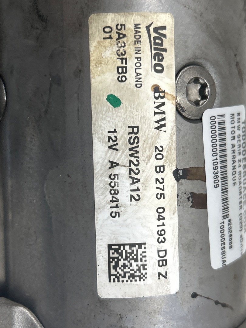 MOTOR ARRANQUE VOLVO S80 BERLINA T6 Geartronic